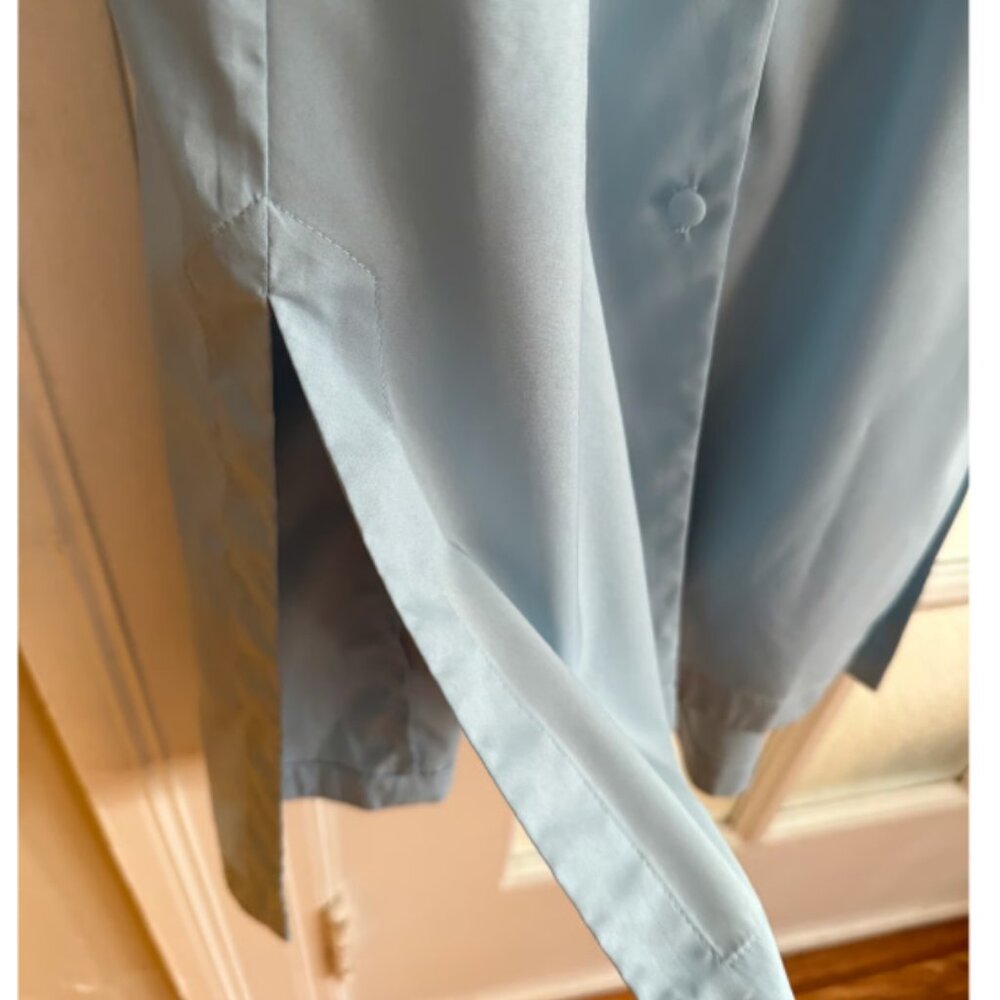 J.O.A. Los Angeles Blue Midi Dress XS Button Front Strappy Tie Waist XSmall - Picture 4 of 5